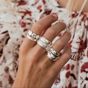 Anna Beck Round Hammered Silver Band Ring